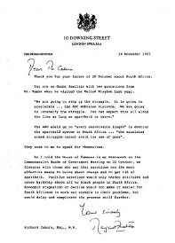 Letter from Margaret Thatcher to Richard Caborn