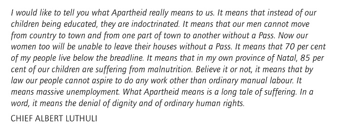 Luthuli apartheid quote