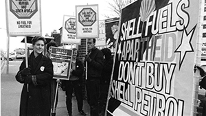 picket of a local Shell garage