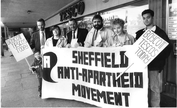 Sheffield AAM supporters outside Tesco