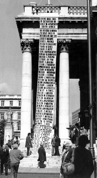 banner listing all those known to have died under interrogation by the South African Security Police