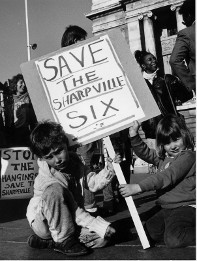 Young AAM supporters at a vigil for the Sharpeville Six
