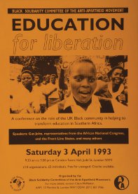 Poster entitled Education for Liberation