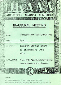 Architects Against Apartheid magazine
