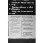 po018. ‘I work a 48 hour week for £2.10p.’