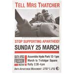 po123. Tell Mrs Thatcher Stop Supporting Apartheid
